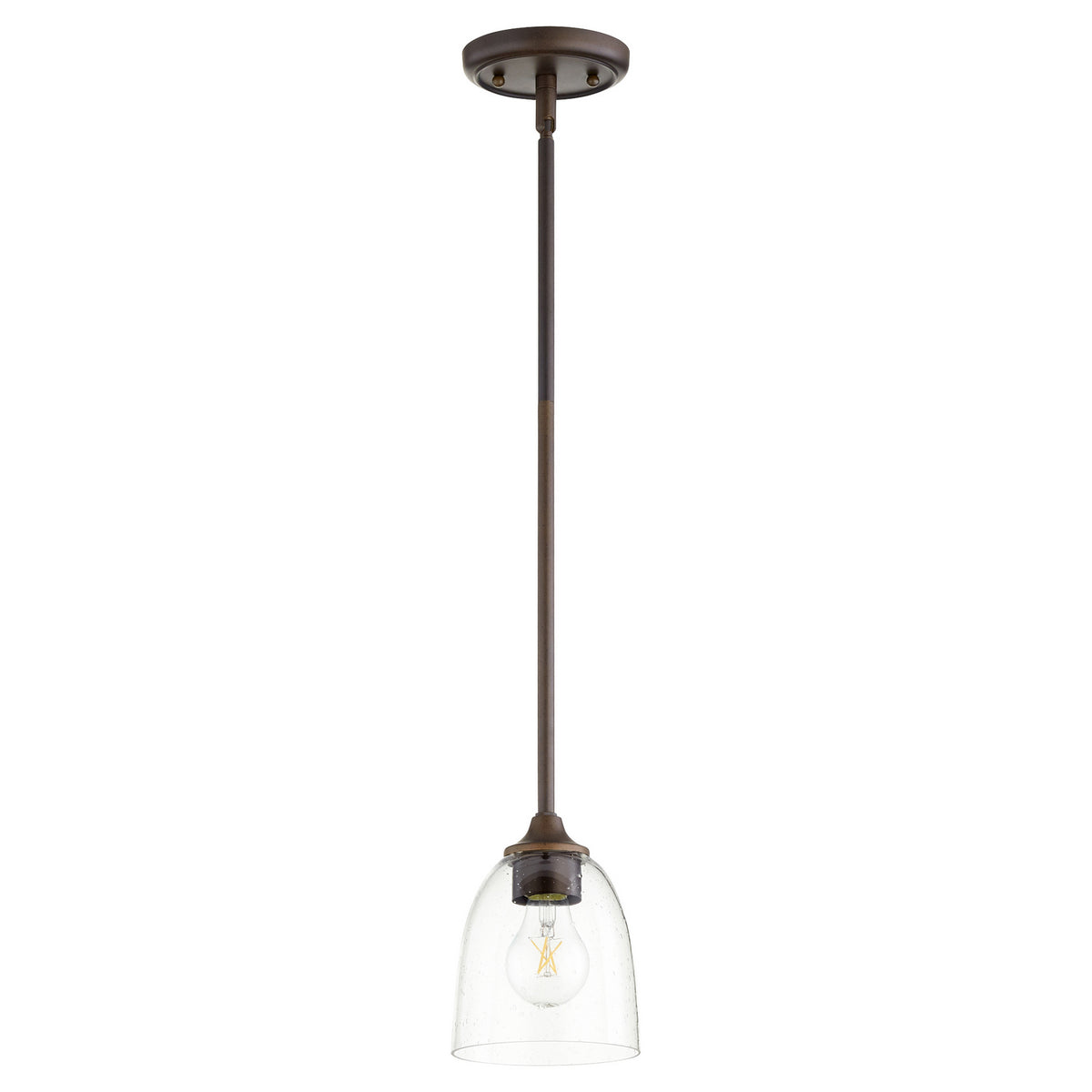 Quorum - 3127-286 - One Light Pendant - Jardin - Oiled Bronze|Clear Seeded