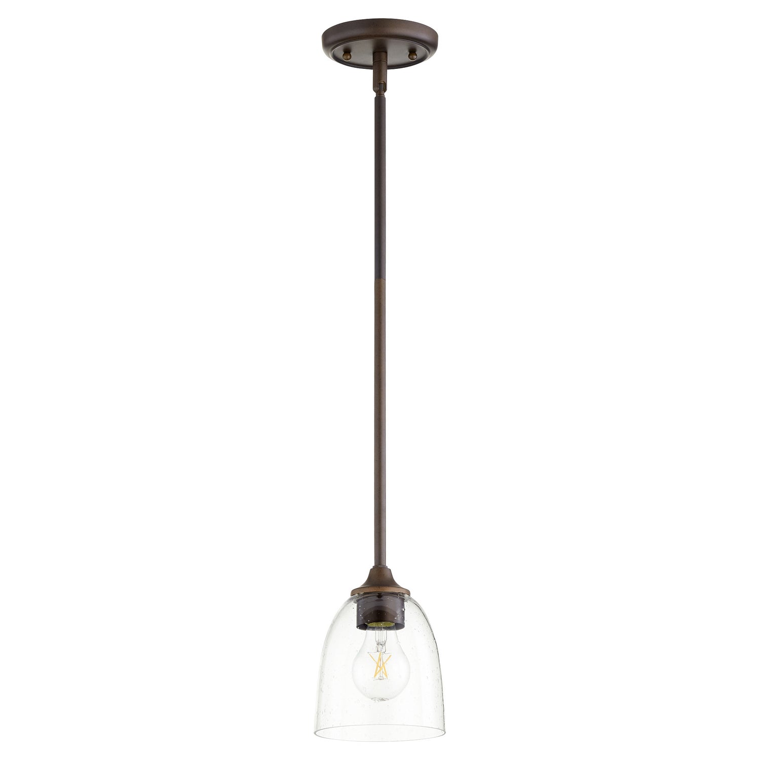 Quorum - 3127-286 - One Light Pendant - Jardin - Oiled Bronze|Clear Seeded