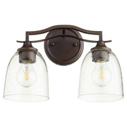 Quorum - 5027-2-286 - Two Light Vanity - Jardin - Oiled Bronze|Clear Seeded