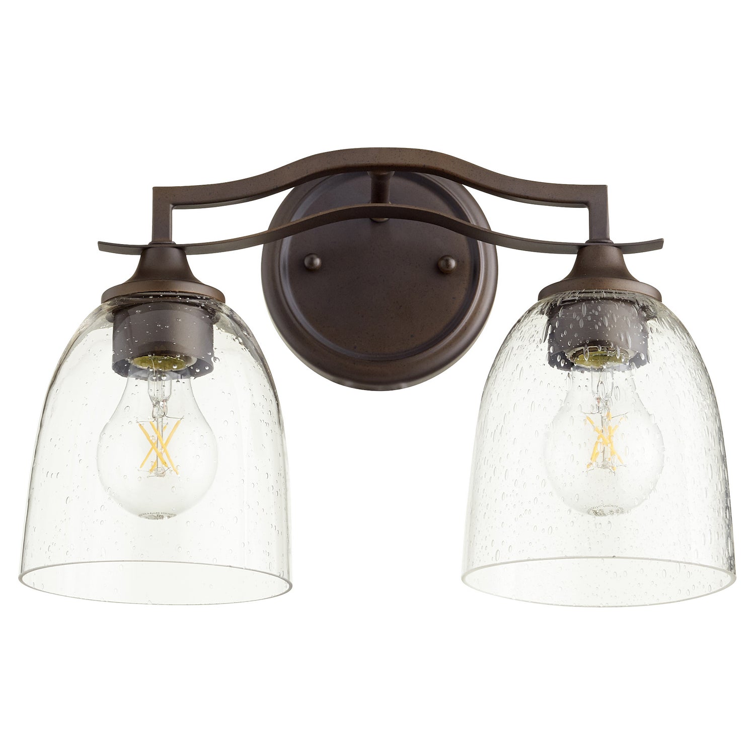 Quorum - 5027-2-286 - Two Light Vanity - Jardin - Oiled Bronze|Clear Seeded