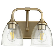 Quorum - 5059-2-280 - Two Light Vanity - Enclave - Aged Brass|Clear Seeded