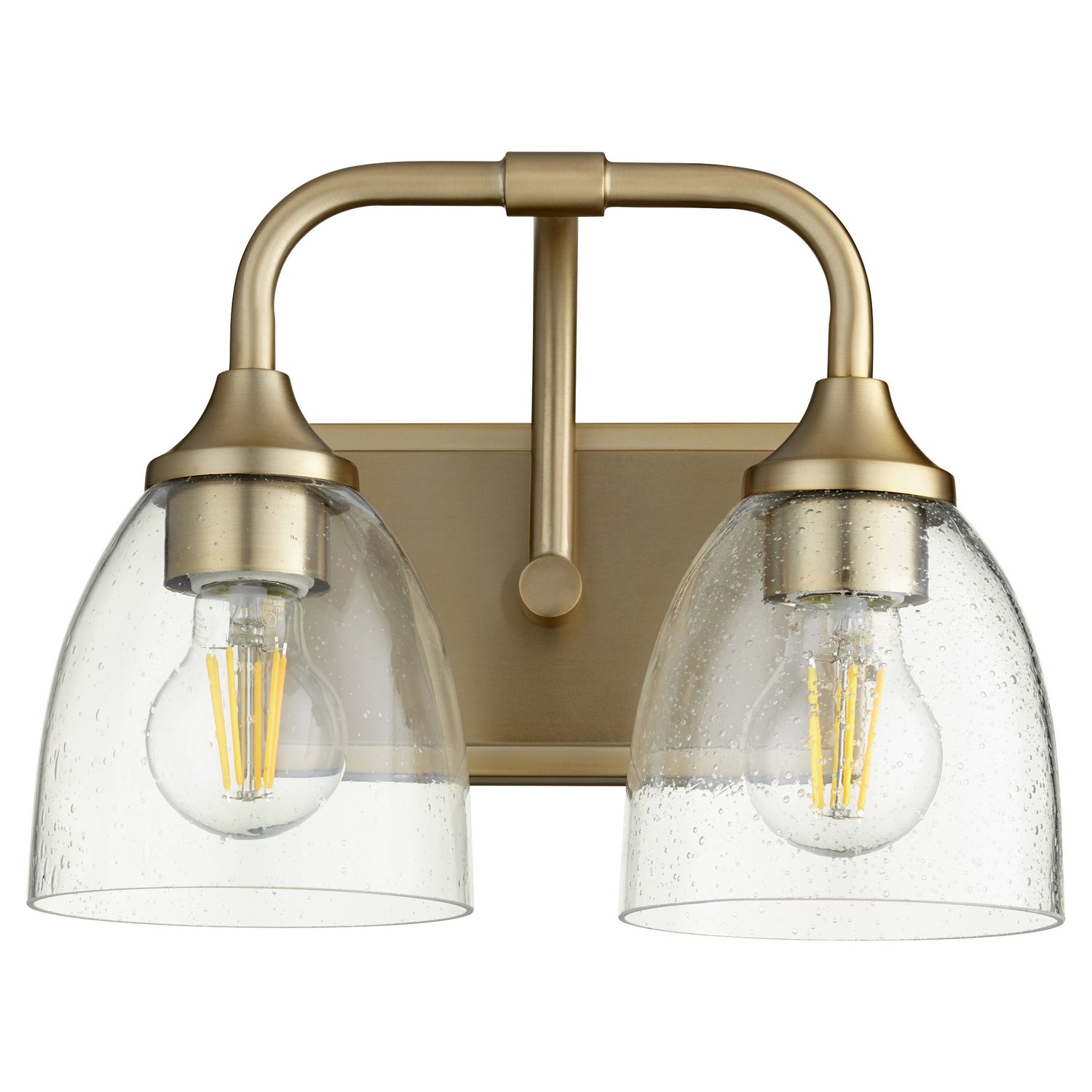 Quorum - 5059-2-280 - Two Light Vanity - Enclave - Aged Brass|Clear Seeded