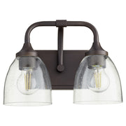 Quorum - 5059-2-286 - Two Light Vanity - Enclave - Oiled Bronze|Clear Seeded