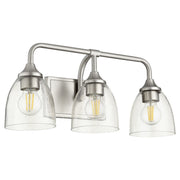 Quorum - 5059-3-265 - Three Light Vanity - Enclave - Satin Nickel|Clear Seeded