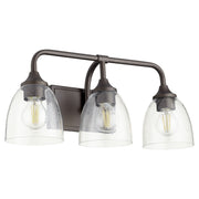 Quorum - 5059-3-286 - Three Light Vanity - Enclave - Oiled Bronze|Clear Seeded