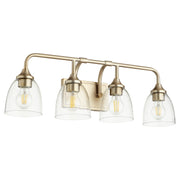 Quorum - 5059-4-280 - Four Light Vanity - Enclave - Aged Brass|Clear Seeded