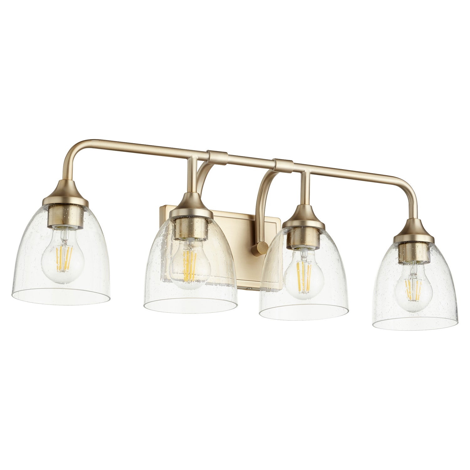 Quorum - 5059-4-280 - Four Light Vanity - Enclave - Aged Brass|Clear Seeded