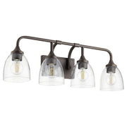 Quorum - 5059-4-286 - Four Light Vanity - Enclave - Oiled Bronze|Clear Seeded