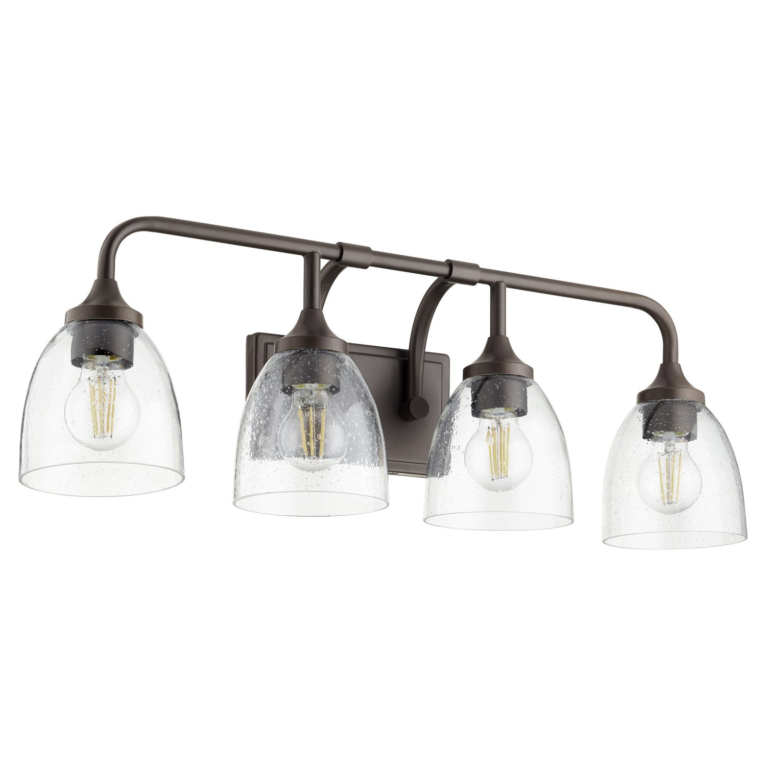 Quorum - 5059-4-286 - Four Light Vanity - Enclave - Oiled Bronze|Clear Seeded