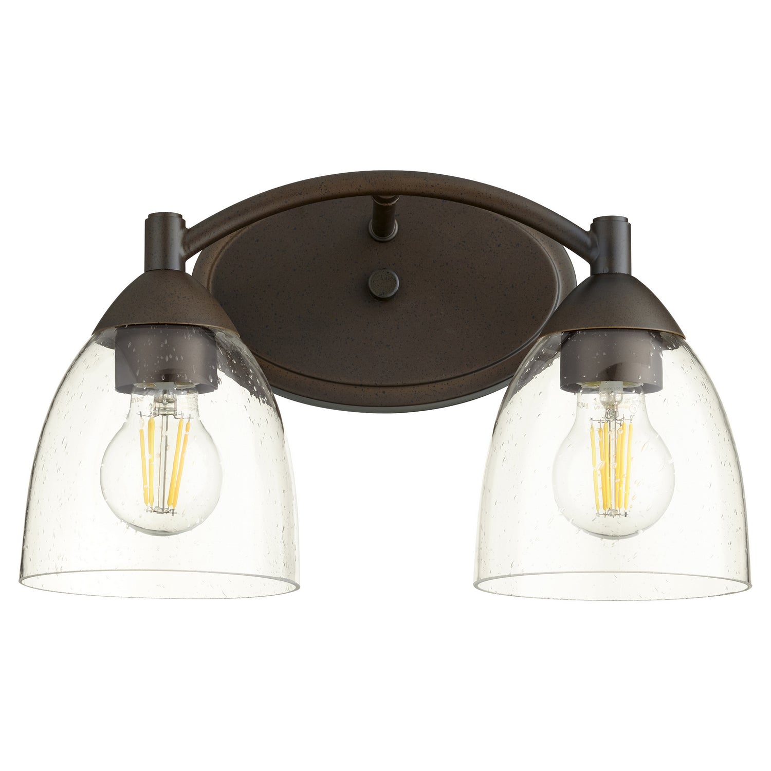 Quorum - 5069-2-286 - Two Light Vanity - Barkley - Oiled Bronze|Clear Seeded