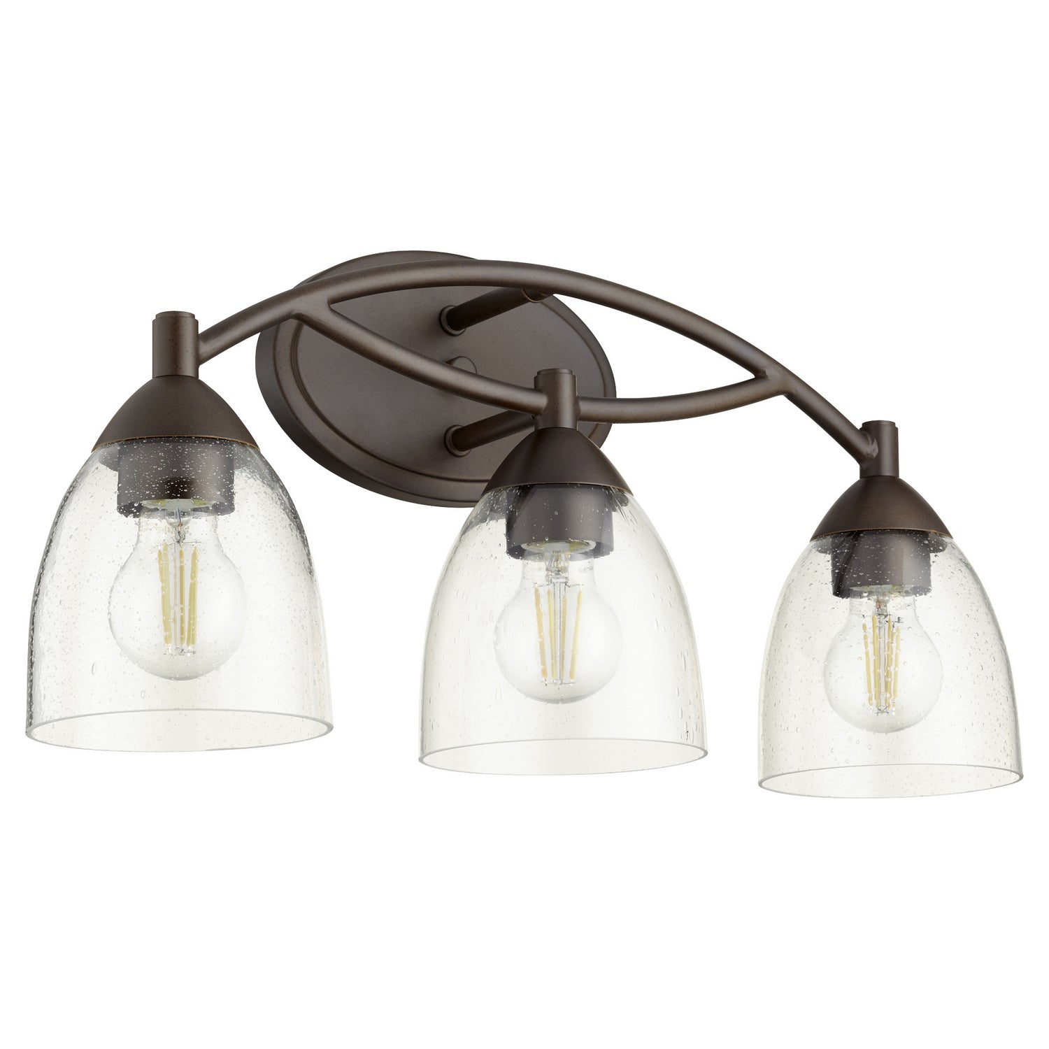 Quorum - 5069-3-286 - Three Light Vanity - Barkley - Oiled Bronze|Clear Seeded