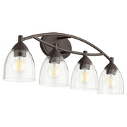 Quorum - 5069-4-286 - Four Light Vanity - Barkley - Oiled Bronze|Clear Seeded