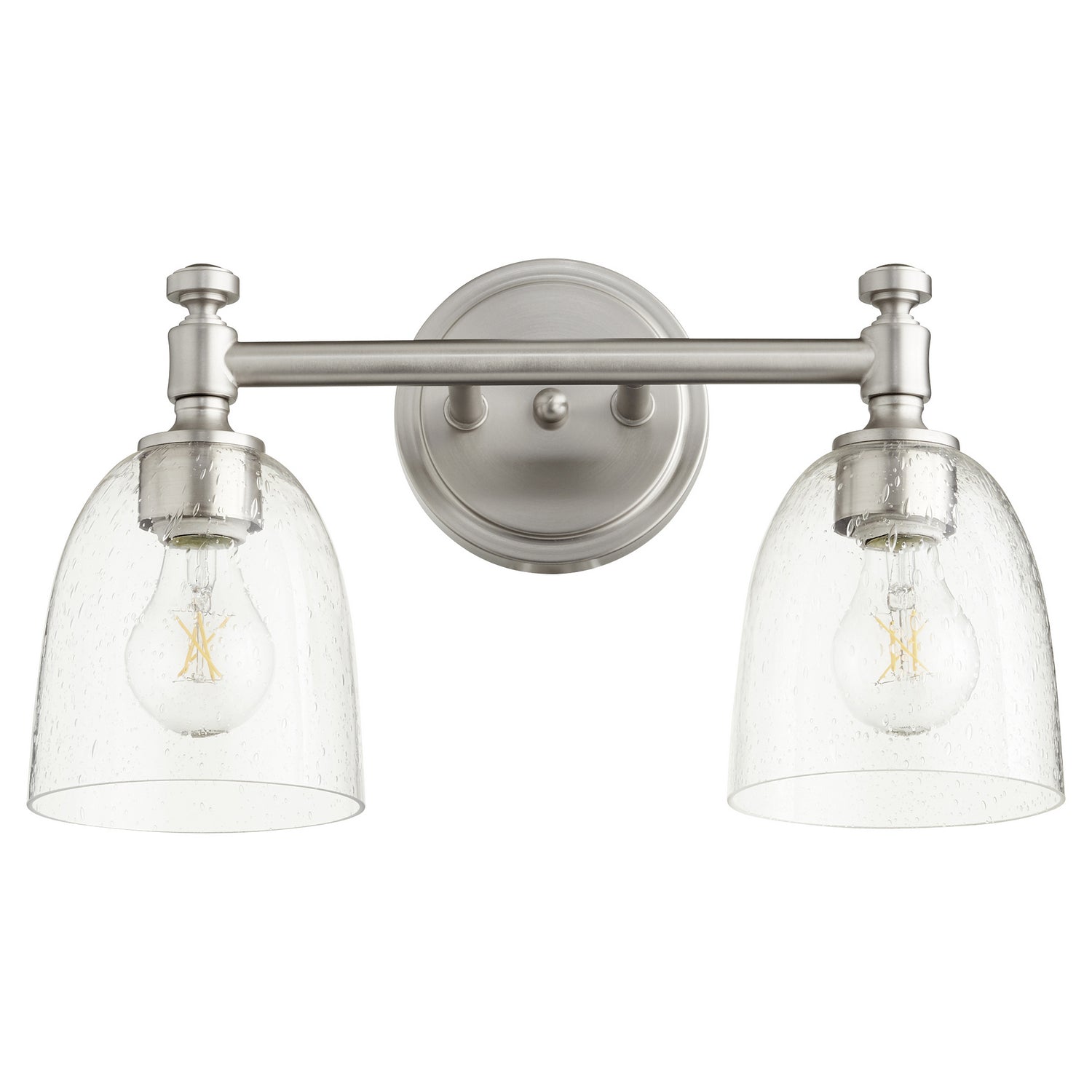 Quorum - 5122-2-265 - Two Light Vanity - Rossington - Satin Nickel|Clear Seeded