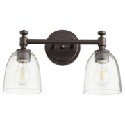 Quorum - 5122-2-286 - Two Light Vanity - Rossington - Oiled Bronze|Clear Seeded
