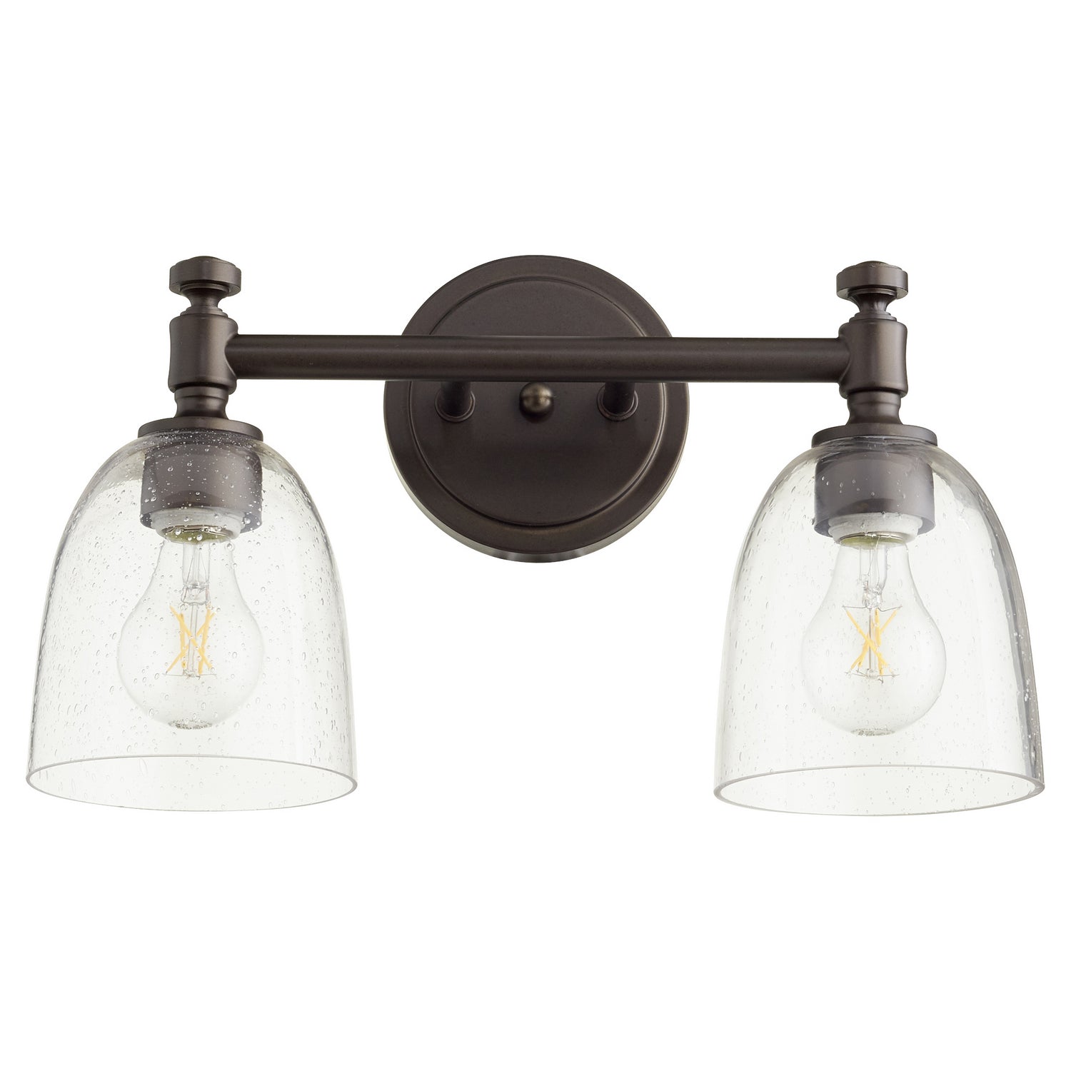 Quorum - 5122-2-286 - Two Light Vanity - Rossington - Oiled Bronze|Clear Seeded