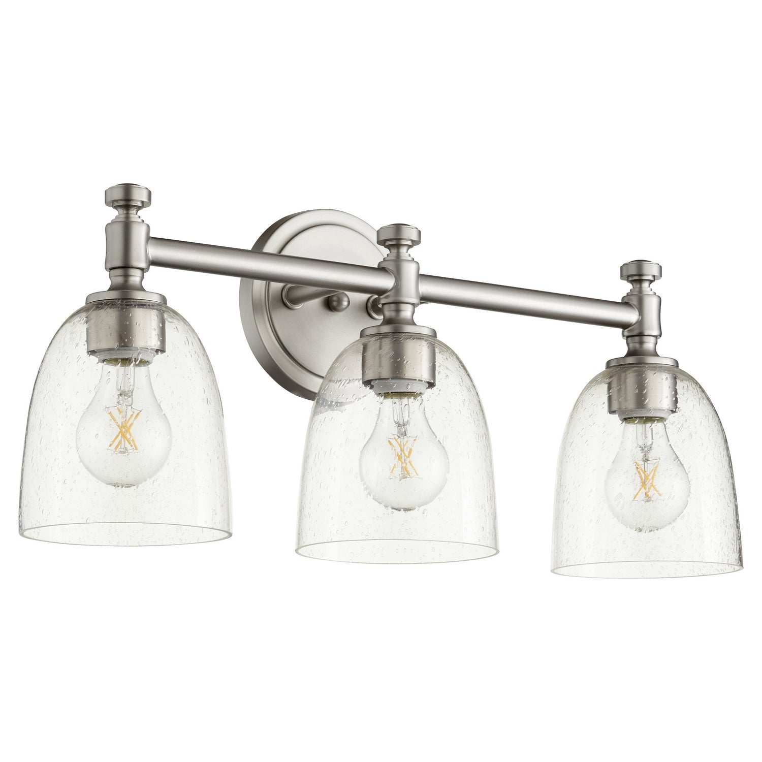 Quorum - 5122-3-265 - Three Light Vanity - Rossington - Satin Nickel|Clear Seeded