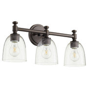 Quorum - 5122-3-286 - Three Light Vanity - Rossington - Oiled Bronze|Clear Seeded