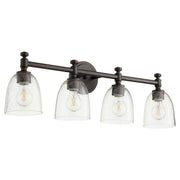 Quorum - 5122-4-286 - Four Light Vanity - Rossington - Oiled Bronze|Clear Seeded