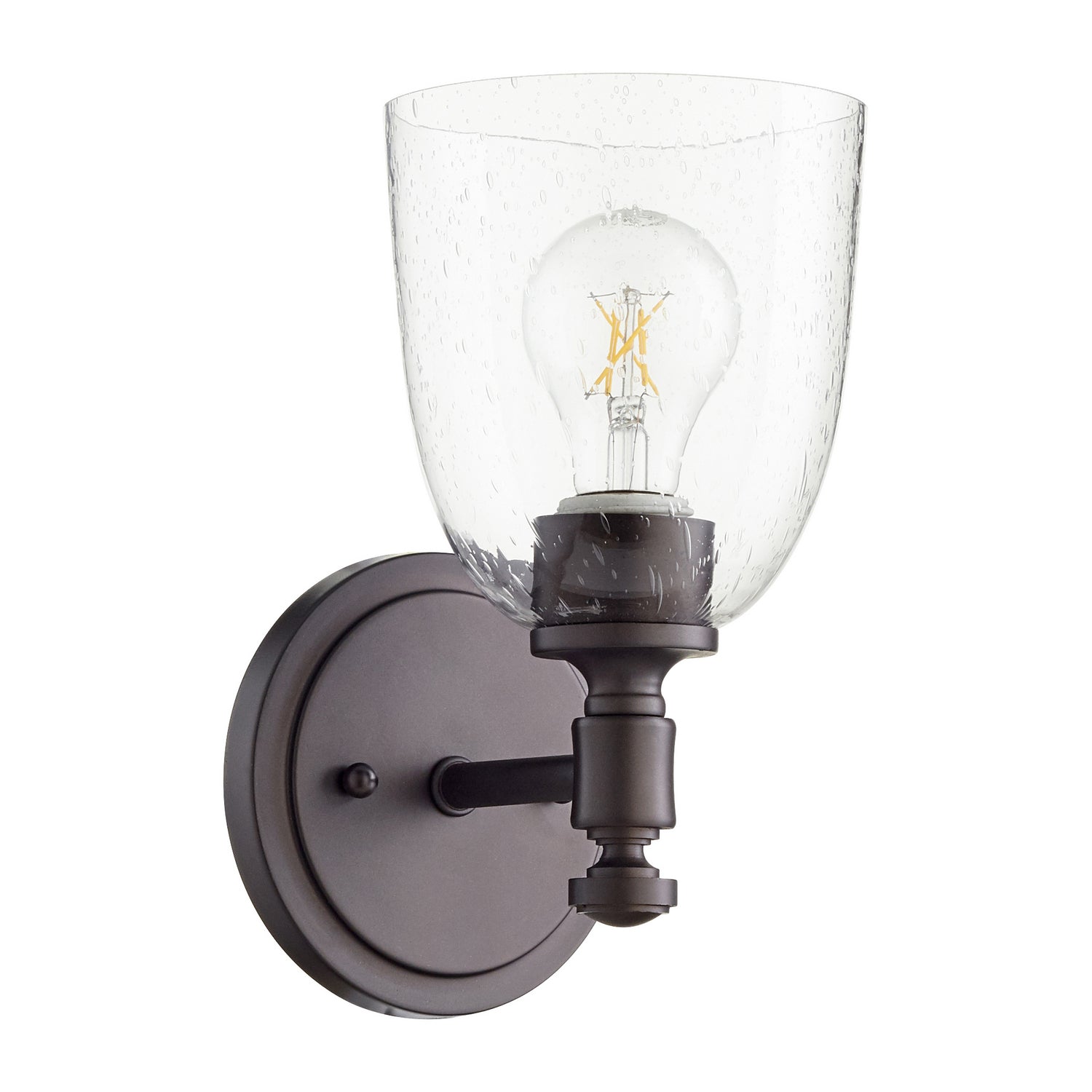 Quorum - 5422-1-286 - One Light Wall Mount - Rossington - Oiled Bronze|Clear Seeded