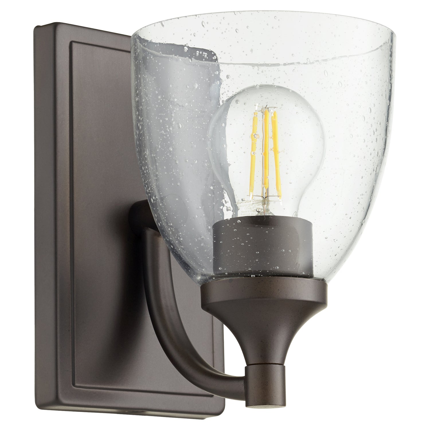 Quorum - 5459-1-286 - One Light Wall Mount - Enclave - Oiled Bronze|Clear Seeded