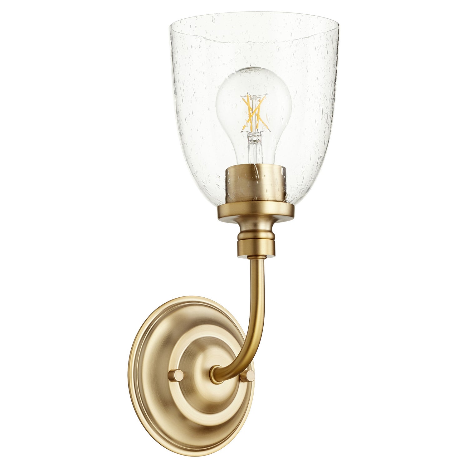 Quorum - 5522-1-280 - One Light Wall Mount - Rossington - Aged Brass|Clear Seeded