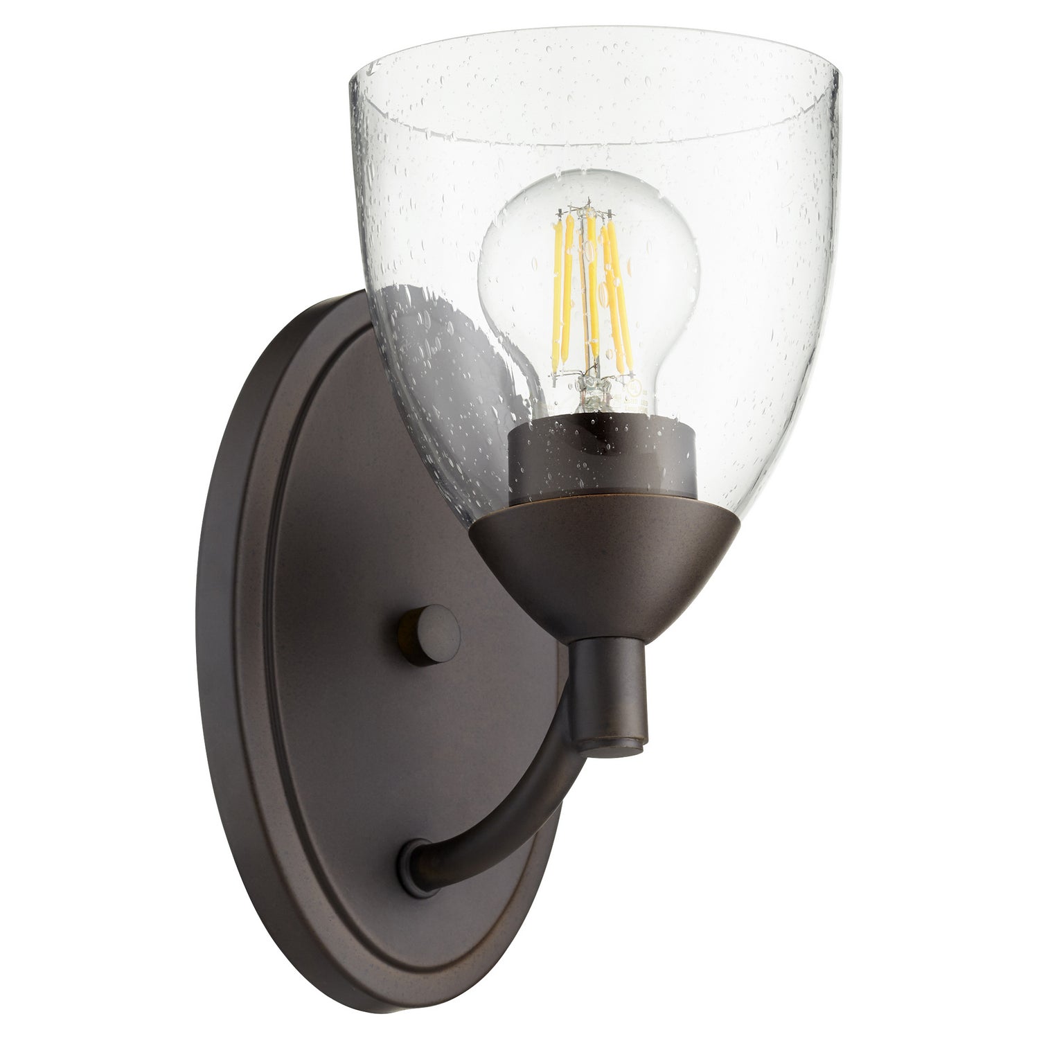 Quorum - 5569-1-286 - One Light Wall Mount - Barkley - Oiled Bronze|Clear Seeded