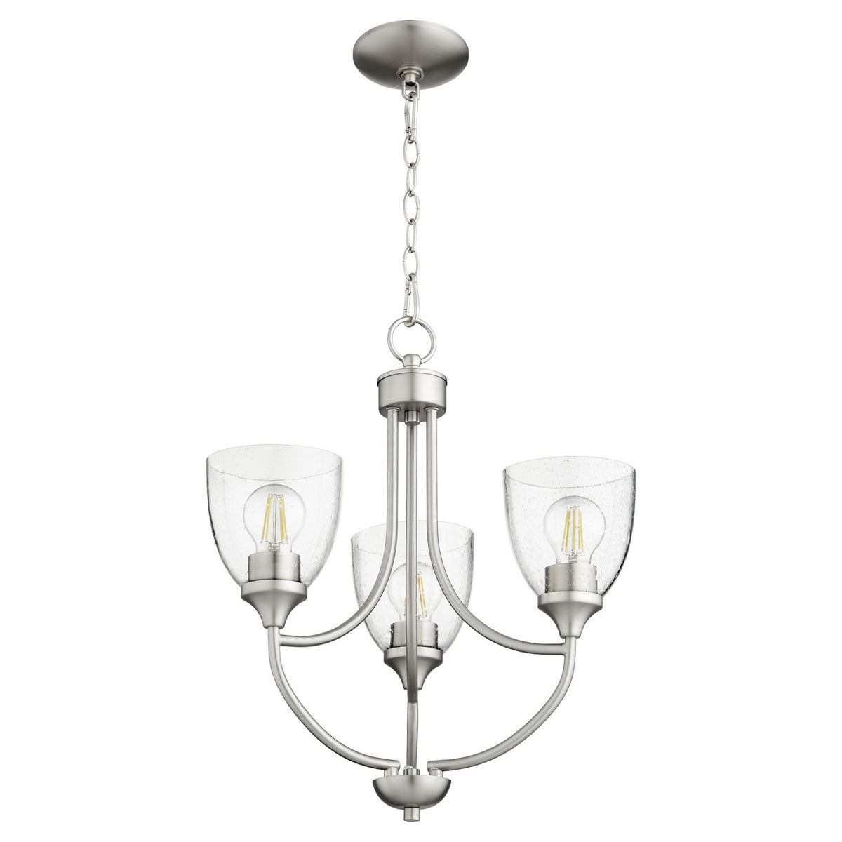 Quorum - 6059-3-265 - Three Light Chandelier - Enclave - Satin Nickel|Clear Seeded