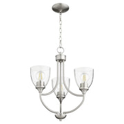 Quorum - 6059-3-265 - Three Light Chandelier - Enclave - Satin Nickel|Clear Seeded