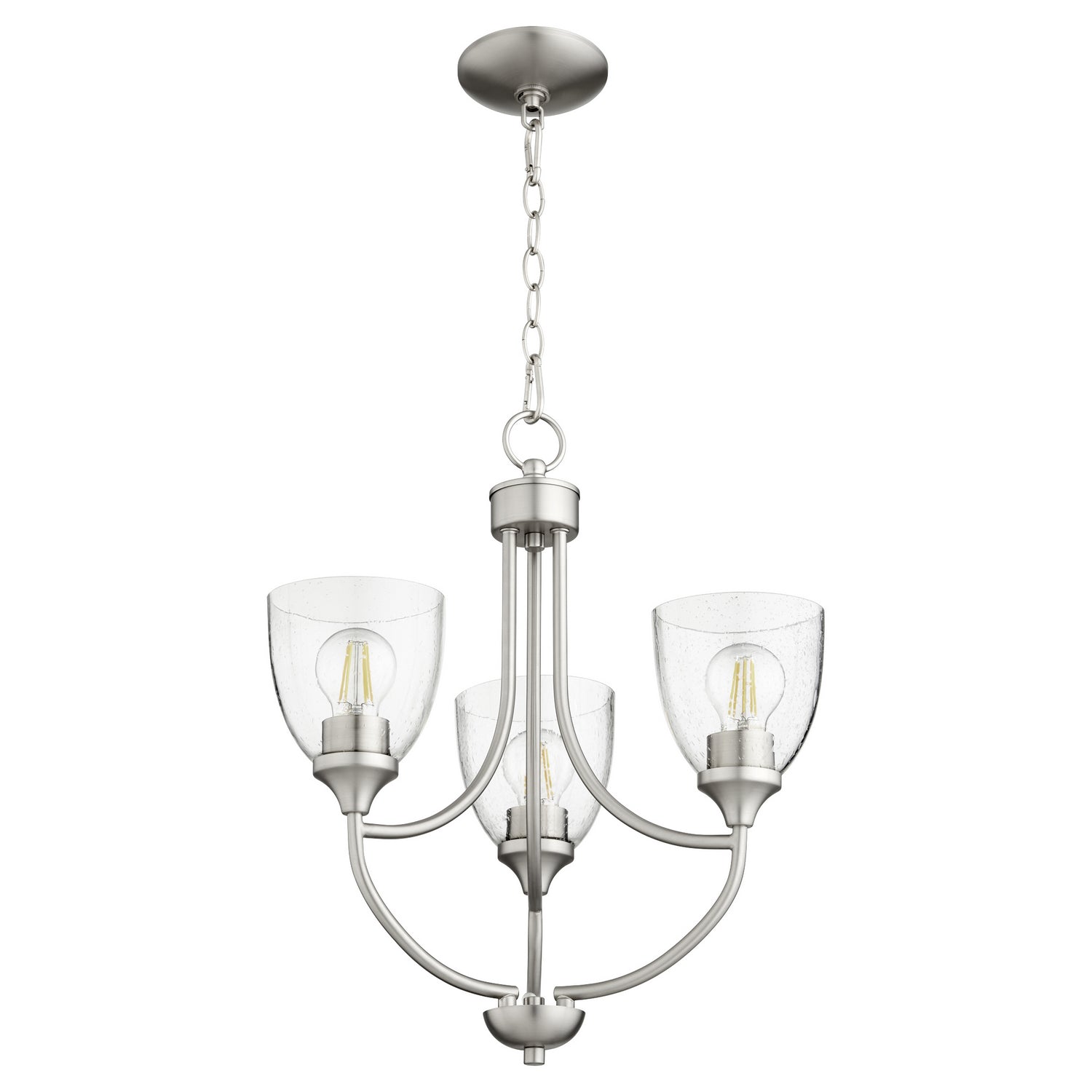 Quorum - 6059-3-265 - Three Light Chandelier - Enclave - Satin Nickel|Clear Seeded