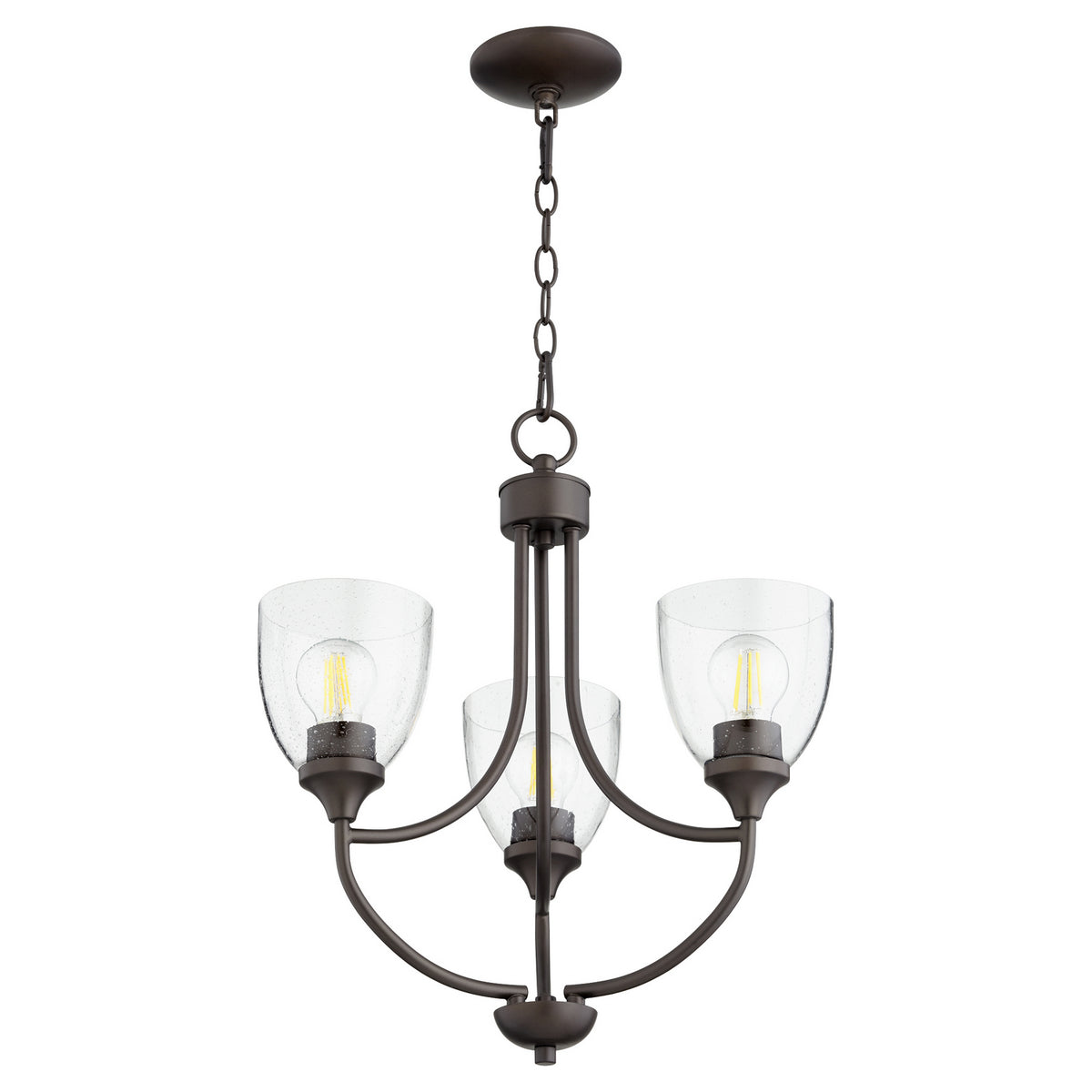 Quorum - 6059-3-286 - Three Light Chandelier - Enclave - Oiled Bronze|Clear Seeded