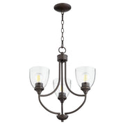 Quorum - 6059-3-286 - Three Light Chandelier - Enclave - Oiled Bronze|Clear Seeded