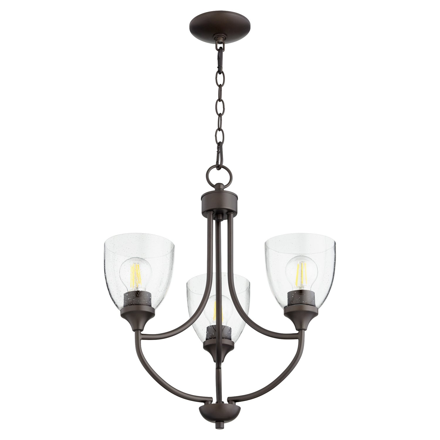 Quorum - 6059-3-286 - Three Light Chandelier - Enclave - Oiled Bronze|Clear Seeded