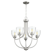 Quorum - 6059-5-265 - Five Light Chandelier - Enclave - Satin Nickel|Clear Seeded