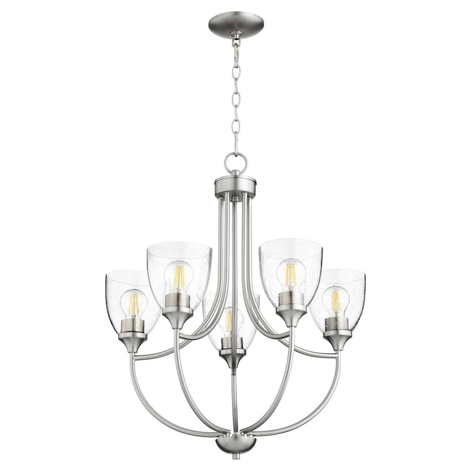 Quorum - 6059-5-265 - Five Light Chandelier - Enclave - Satin Nickel|Clear Seeded