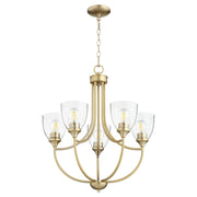 Quorum - 6059-5-280 - Five Light Chandelier - Enclave - Aged Brass|Clear Seeded