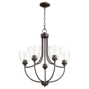 Quorum - 6059-5-286 - Five Light Chandelier - Enclave - Oiled Bronze|Clear Seeded