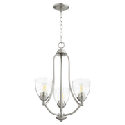 Quorum - 6069-3-265 - Three Light Chandelier - Barkley - Satin Nickel|Clear Seeded
