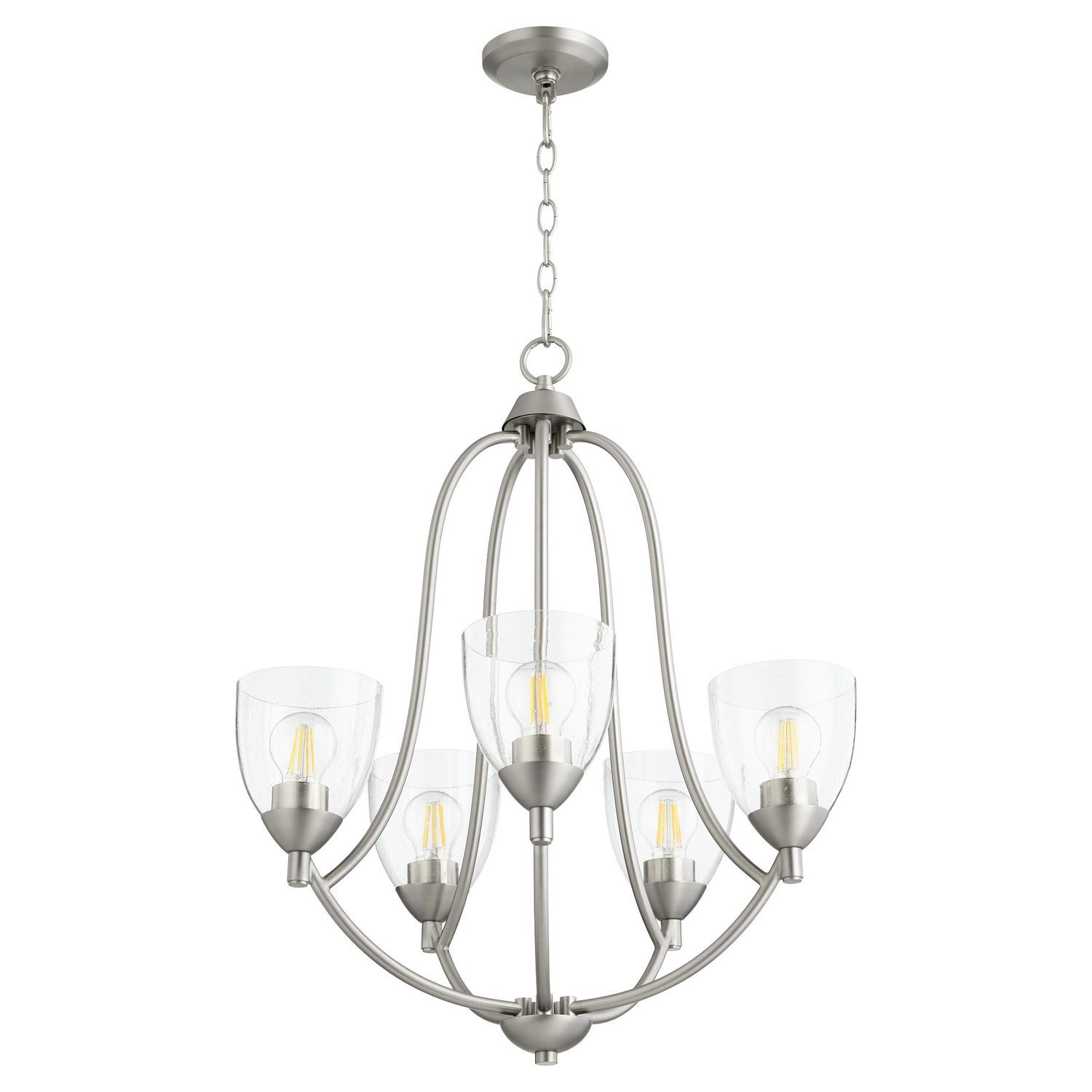 Quorum - 6069-5-265 - Five Light Chandelier - Barkley - Satin Nickel|Clear Seeded