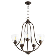 Quorum - 6069-5-286 - Five Light Chandelier - Barkley - Oiled Bronze|Clear Seeded