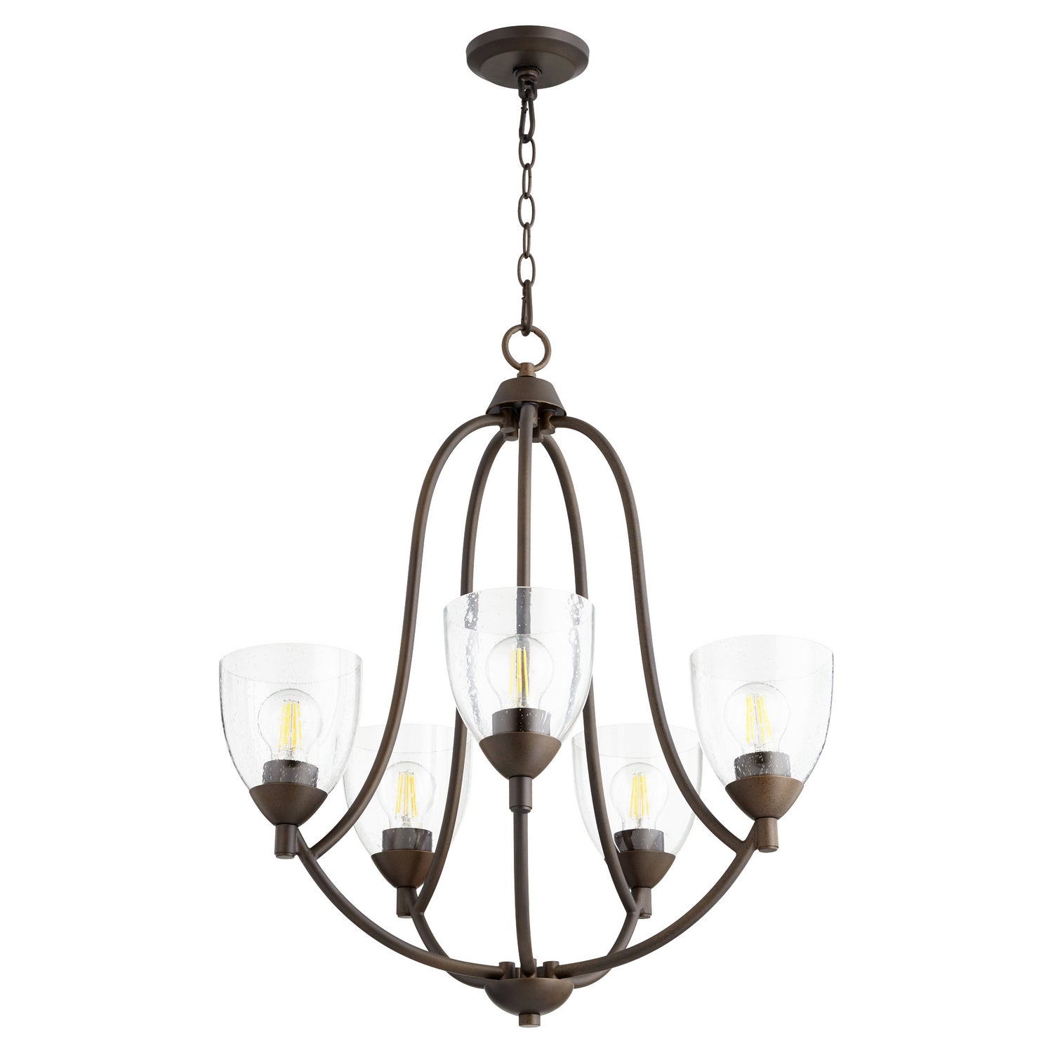 Quorum - 6069-5-286 - Five Light Chandelier - Barkley - Oiled Bronze|Clear Seeded