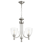 Quorum - 6122-3-265 - Three Light Chandelier - Rossington - Satin Nickel|Clear Seeded