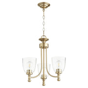 Quorum - 6122-3-280 - Three Light Chandelier - Rossington - Aged Brass|Clear Seeded