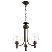 Quorum - 6122-3-286 - Three Light Chandelier - Rossington - Oiled Bronze|Clear Seeded