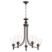 Quorum - 6122-5-286 - Five Light Chandelier - Rossington - Oiled Bronze|Clear Seeded