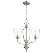 Quorum - 6127-3-265 - Three Light Chandelier - Jardin - Satin Nickel|Clear Seeded