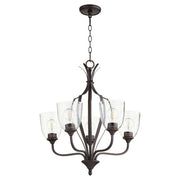 Quorum - 6127-5-286 - Five Light Chandelier - Jardin - Oiled Bronze|Clear Seeded