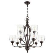 Quorum - 6127-9-286 - Nine Light Chandelier - Jardin - Oiled Bronze|Clear Seeded
