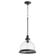 Quorum - 6193-12-69 - One Light Pendant - Ring Lighting Series - Textured Black|Clear Seeded