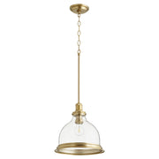 Quorum - 6193-12-80 - One Light Pendant - Ring Lighting Series - Aged Brass|Clear