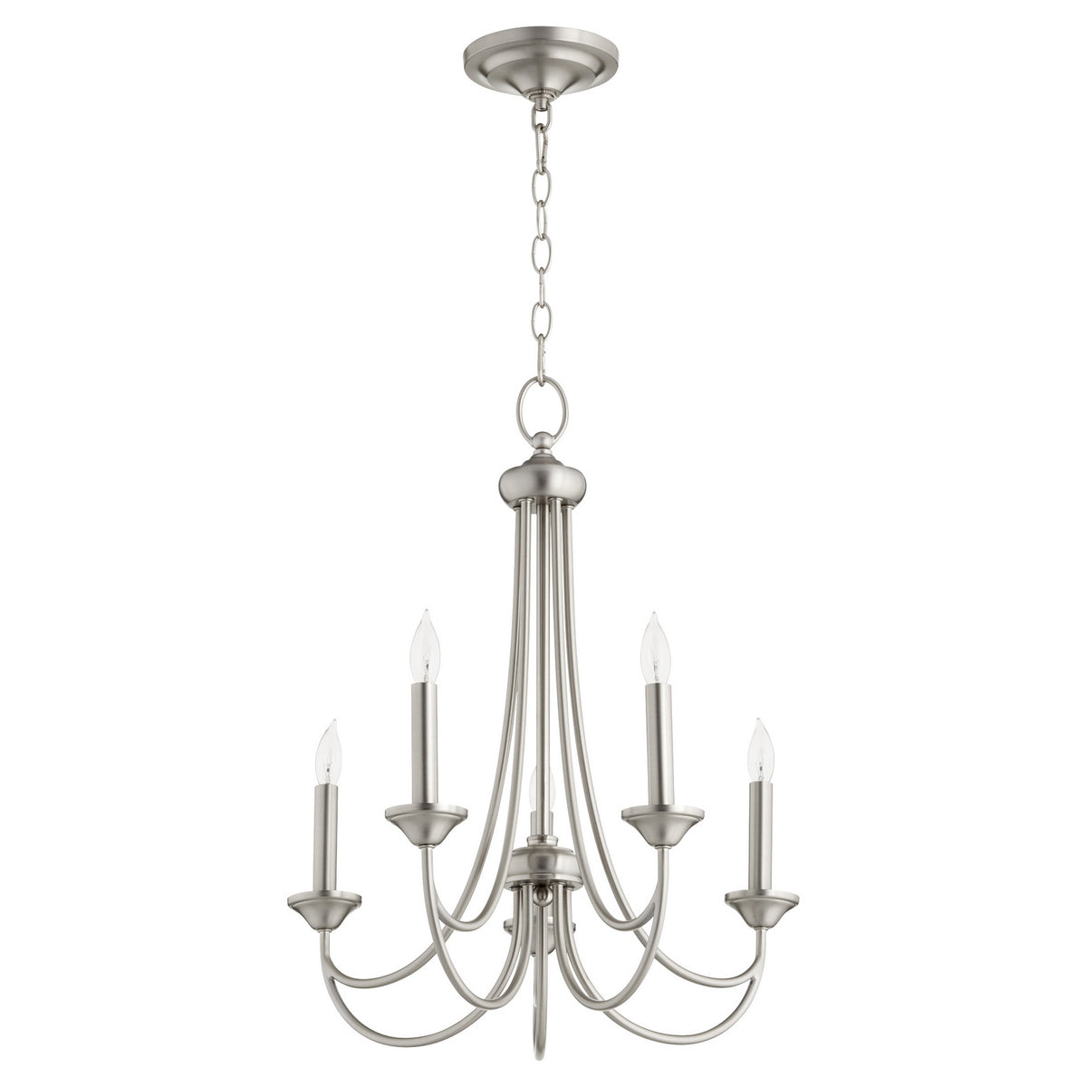 Quorum - 6250-5-65 - Five Light Chandelier - Brooks - Satin Nickel